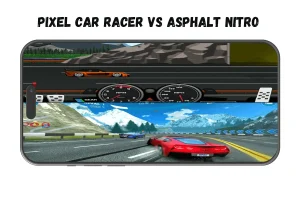 Pixel Car Racer vs Asphalt Nitro