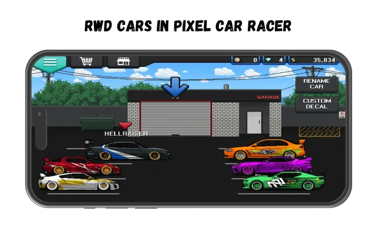 RWD CARS IN PIXEL CAR RACER